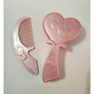 VTG Barbie Make Me Pretty Comb Brush Set Pink Hearts ARCO 1986 Mattel